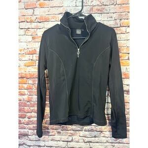 Nils black Robin 1/4 zip long sleeve pullover fleece lined shirt top women large